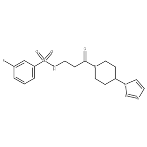 N-(3-(4-(1H-1,2,3-triazol-1-yl)piperidin-1-yl)-3-oxopropyl)-3-fluorobenzenesulfonamide Structure