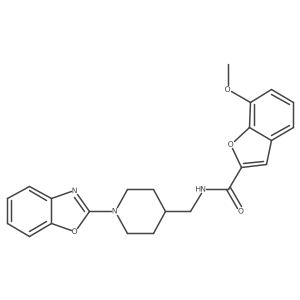 N-((1-(benzo[d]oxazol-2-yl)piperidin-4-yl)methyl)-7-methoxybenzofuran-2-carboxamide结构式