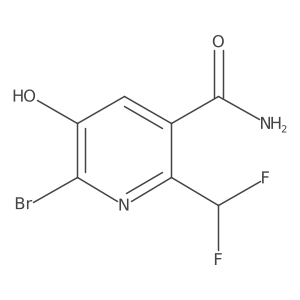 6-Bromo-2-(difluoromethyl)-5-hydroxynicotinamide结构式