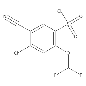 4-Chloro-5-cyano-2-(difluoromethoxy)benzene-1-sulfonyl chloride结构式