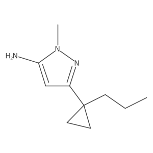 1-Methyl-3-(1-propylcyclopropyl)-1H-pyrazol-5-amine结构式
