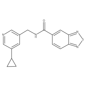 N-((5-cyclopropylpyridin-3-yl)methyl)benzo[c][1,2,5]thiadiazole-5-carboxamide结构式