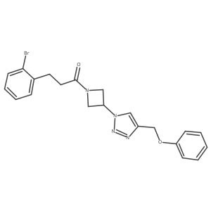 3-(2-bromophenyl)-1-(3-(4-(phenoxymethyl)-1H-1,2,3-triazol-1-yl)azetidin-1-yl)propan-1-one结构式