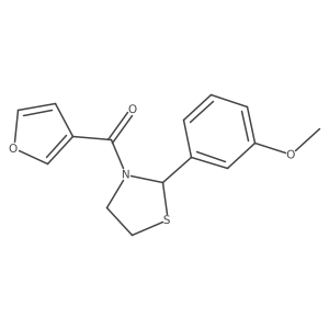 Furan-3-yl(2-(3-methoxyphenyl)thiazolidin-3-yl)methanone结构式