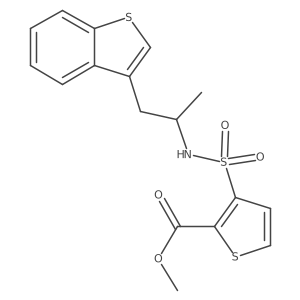methyl 3-(N-(1-(benzo[b]thiophen-3-yl)propan-2-yl)sulfamoyl)thiophene-2-carboxylate Structure