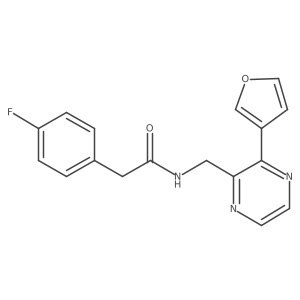 2-(4-fluorophenyl)-N-((3-(furan-3-yl)pyrazin-2-yl)methyl)acetamide Structure