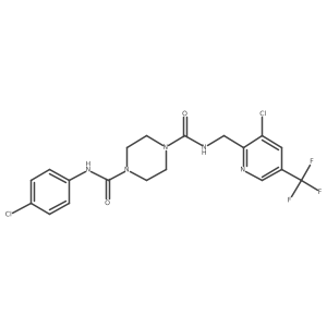 N1-{[3-chloro-5-(trifluoromethyl)pyridin-2-yl]methyl}-N4-(4-chlorophenyl)piperazine-1,4-dicarboxamide Structure