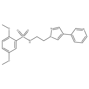 2,5-dimethoxy-N-{2-[4-(pyridin-3-yl)-1H-pyrazol-1-yl]ethyl}benzene-1-sulfonamide结构式