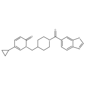 2-{[1-(1,3-Benzothiazole-6-carbonyl)piperidin-4-yl]methyl}-6-cyclopropyl-2,3-dihydropyridazin-3-one Structure