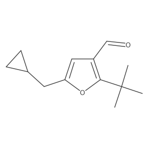2-Tert-butyl-5-(cyclopropylmethyl)furan-3-carbaldehyde结构式