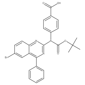 4-[(6-Bromo-4-phenylquinazolin-2-yl)[(tert-butoxy)carbonyl]amino]benzoic acid结构式
