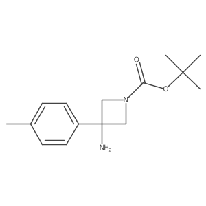 tert-Butyl 3-amino-3-(p-tolyl)azetidine-1-carboxylate结构式