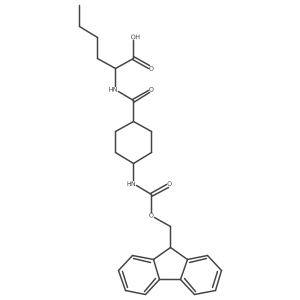 (2S)-2-{[(1rs,4rs)-4-({[(9H-fluoren-9-yl)methoxy]carbonyl}amino)cyclohexyl]formamido}hexanoic acid Structure