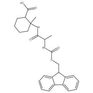 2-[(2R)-2-({[(9H-fluoren-9-yl)methoxy]carbonyl}amino)propanamido]-2-methylcyclohexane-1-carboxylic acid结构式