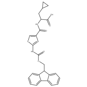 3-cyclopropyl-2-{[2-({[(9H-fluoren-9-yl)methoxy]carbonyl}amino)-1,3-thiazol-4-yl]formamido}propanoic acid Structure