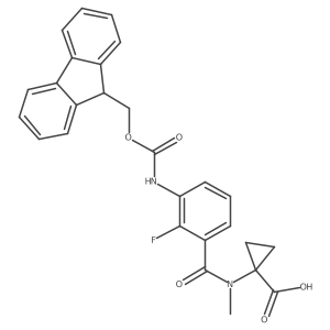 1-[N-methyl3-({[(9H-fluoren-9-yl)methoxy]carbonyl}amino)-2-fluorobenzamido]cyclopropane-1-carboxylic acid Structure