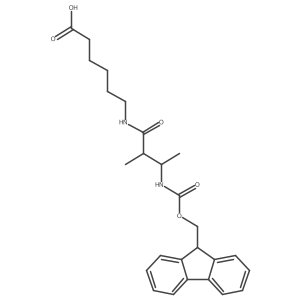 6-[3-({[(9H-fluoren-9-yl)methoxy]carbonyl}amino)-2-methylbutanamido]hexanoic acid Structure