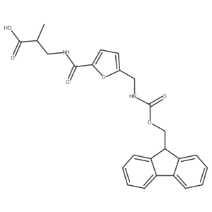 3-({5-[({[(9H-fluoren-9-yl)methoxy]carbonyl}amino)methyl]furan-2-yl}formamido)-2-methylpropanoic acid结构式