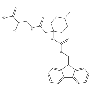 3-{2-[4-({[(9H-fluoren-9-yl)methoxy]carbonyl}amino)-1-methylpiperidin-4-yl]acetamido}-2-hydroxypropanoic acid Structure