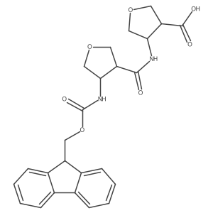 4-[4-({[(9H-fluoren-9-yl)methoxy]carbonyl}amino)oxolane-3-amido]oxolane-3-carboxylic acid结构式