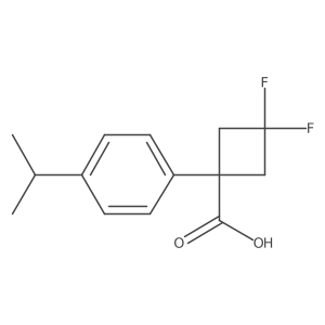 3,3-Difluoro-1-[4-(propan-2-yl)phenyl]cyclobutane-1-carboxylic acid结构式