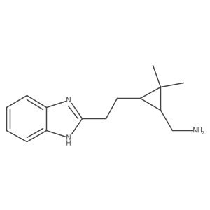 rac-[(1R,3R)-3-[2-(1H-1,3-benzodiazol-2-yl)ethyl]-2,2-dimethylcyclopropyl]methanamine Structure