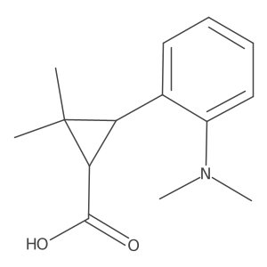 rac-(1R,3R)-3-[2-(dimethylamino)phenyl]-2,2-dimethylcyclopropane-1-carboxylic acid Structure
