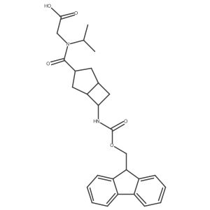 rac-2-{1-[(1R,5R,6S)-6-({[(9H-fluoren-9-yl)methoxy]carbonyl}amino)bicyclo[3.2.0]heptan-3-yl]-N-(propan-2-yl)formamido}acetic acid结构式