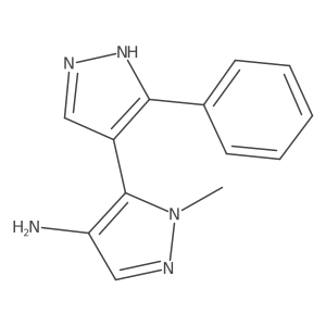 1-methyl-5-(3-phenyl-1H-pyrazol-4-yl)-1H-pyrazol-4-amine结构式