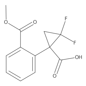 2,2-Difluoro-1-[2-(methoxycarbonyl)phenyl]cyclopropane-1-carboxylic acid结构式