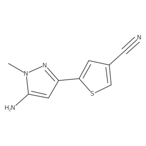 5-(5-amino-1-methyl-1H-pyrazol-3-yl)thiophene-3-carbonitrile结构式