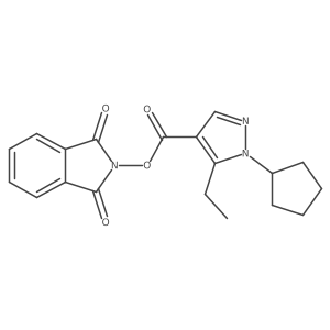 1,3-dioxo-2,3-dihydro-1H-isoindol-2-yl 1-cyclopentyl-5-ethyl-1H-pyrazole-4-carboxylate结构式