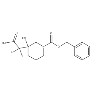 2,2-Difluoro-2-(3-hydroxy-1-phenylmethoxycarbonylpiperidin-3-yl)acetic acid结构式