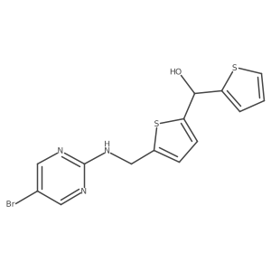 (5-{[(5-Bromopyrimidin-2-yl)amino]methyl}thiophen-2-yl)(thiophen-2-yl)methanol结构式