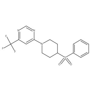 4-[4-(Benzenesulfonyl)piperidin-1-yl]-6-(trifluoromethyl)pyrimidine Structure