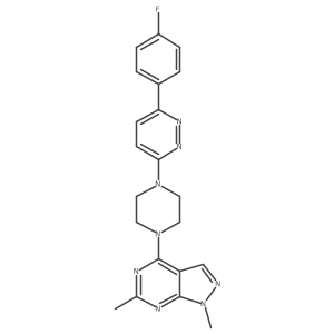 3-(4-{1,6-dimethyl-1H-pyrazolo[3,4-d]pyrimidin-4-yl}piperazin-1-yl)-6-(4-fluorophenyl)pyridazine Structure