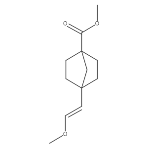 Methyl 4-(2-methoxyvinyl)bicyclo[2.2.1]heptane-1-carboxylate结构式
