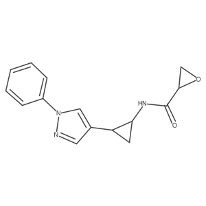 N-[(1R,2S)-2-(1-Phenylpyrazol-4-yl)cyclopropyl]oxirane-2-carboxamide Structure