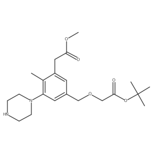 Tert-butyl 2-{[3-(2-methoxy-2-oxoethyl)-4-methyl-5-(piperazin-1-yl)phenyl]methoxy}acetate Structure