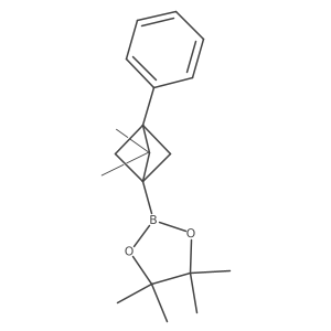 2-(2,2-Dimethyl-3-phenyl-1-bicyclo[1.1.1]pentanyl)-4,4,5,5-tetramethyl-1,3,2-dioxaborolane结构式