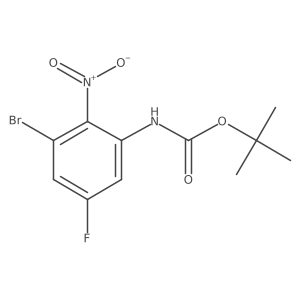 tert-butyl N-(3-bromo-5-fluoro-2-nitrophenyl)carbamate结构式