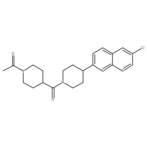 1-{4-[4-(6-Chloro-1,8-naphthyridin-2-yl)piperidine-1-carbonyl]piperidin-1-yl}ethan-1-one结构式