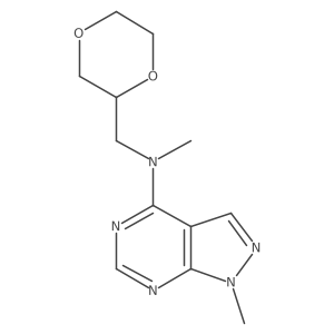 N-[(1,4-dioxan-2-yl)methyl]-N,1-dimethyl-1H-pyrazolo[3,4-d]pyrimidin-4-amine结构式