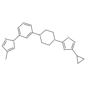 1-(3-cyclopropyl-1,2,4-thiadiazol-5-yl)-4-[6-(4-methyl-1H-pyrazol-1-yl)pyridin-2-yl]piperazine结构式