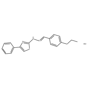 (Z)-2-((E)-(4-ethoxybenzylidene)hydrazono)-4-phenyl-2,3-dihydrothiazole hydrobromide Structure