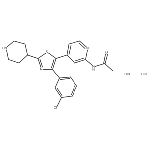 n-[4-[4-(3-Chlorophenyl)-2-(piperidin-4-yl)-1,3-thiazol-5-yl]-2-pyridyl]acetamide dihydrochloride结构式
