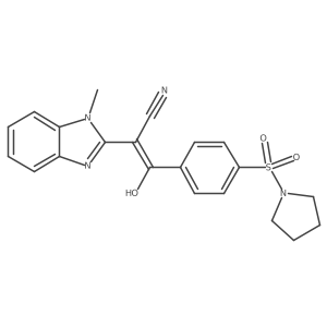 (E)-2-(1-methyl-1H-benzo[d]imidazol-2(3H)-ylidene)-3-oxo-3-(4-(pyrrolidin-1-ylsulfonyl)phenyl)propanenitrile结构式