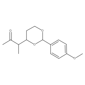 2-Butanone, 3-[(2R,4R)-2-(4-methoxyphenyl)-1,3-dioxan-4-yl]-, (3S)-结构式
