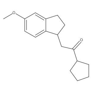 1-Cyclopentyl-2-[(1R)-2,3-dihydro-5-methoxy-1H-inden-1-yl]ethanone Structure