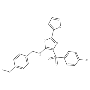 4-[(4-chlorophenyl)sulfonyl]-2-(furan-2-yl)-N-(4-methoxybenzyl)-1,3-oxazol-5-amine结构式